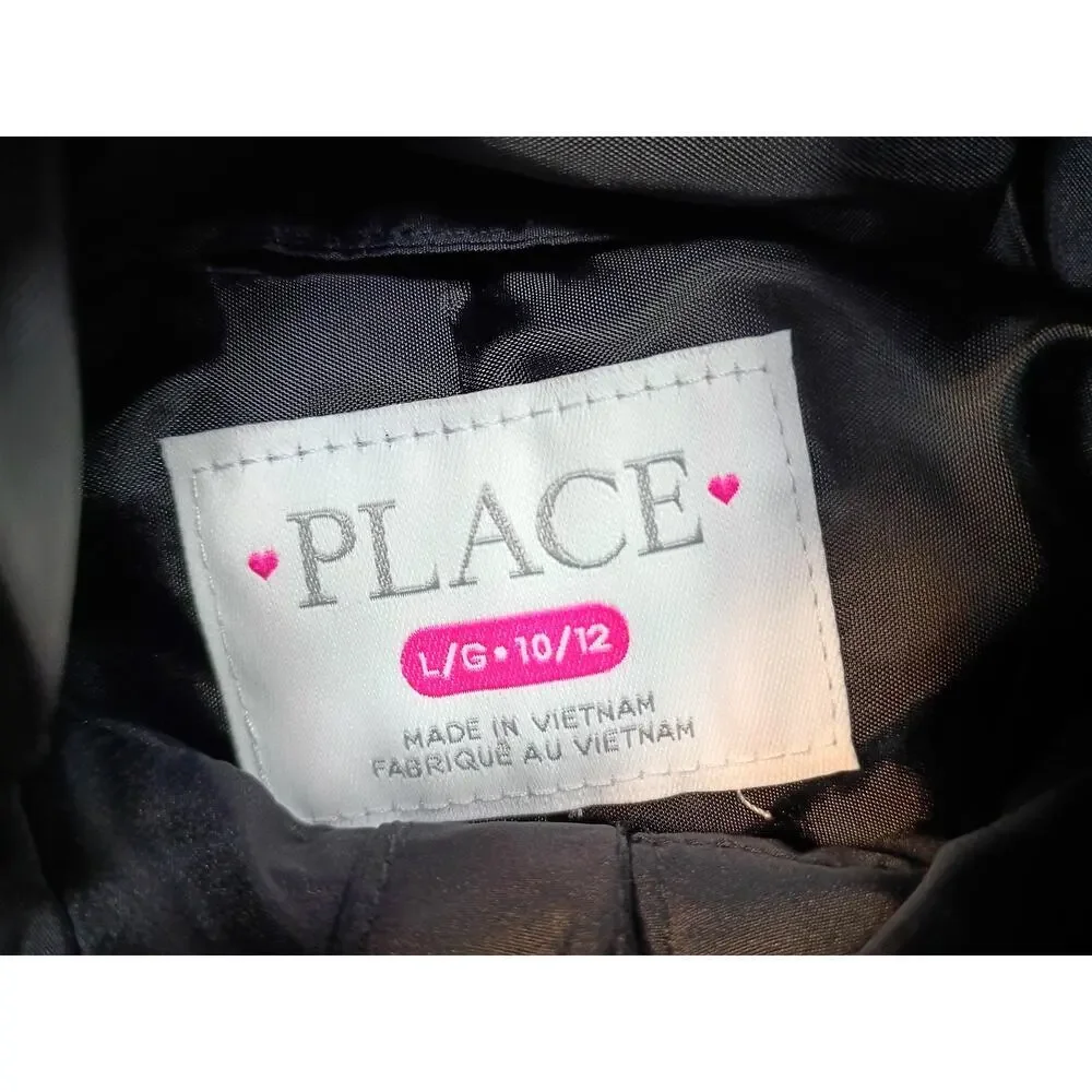 The Children's Place Black Puffer Jacket - Girls L (10/12) - Picture 3 of 7